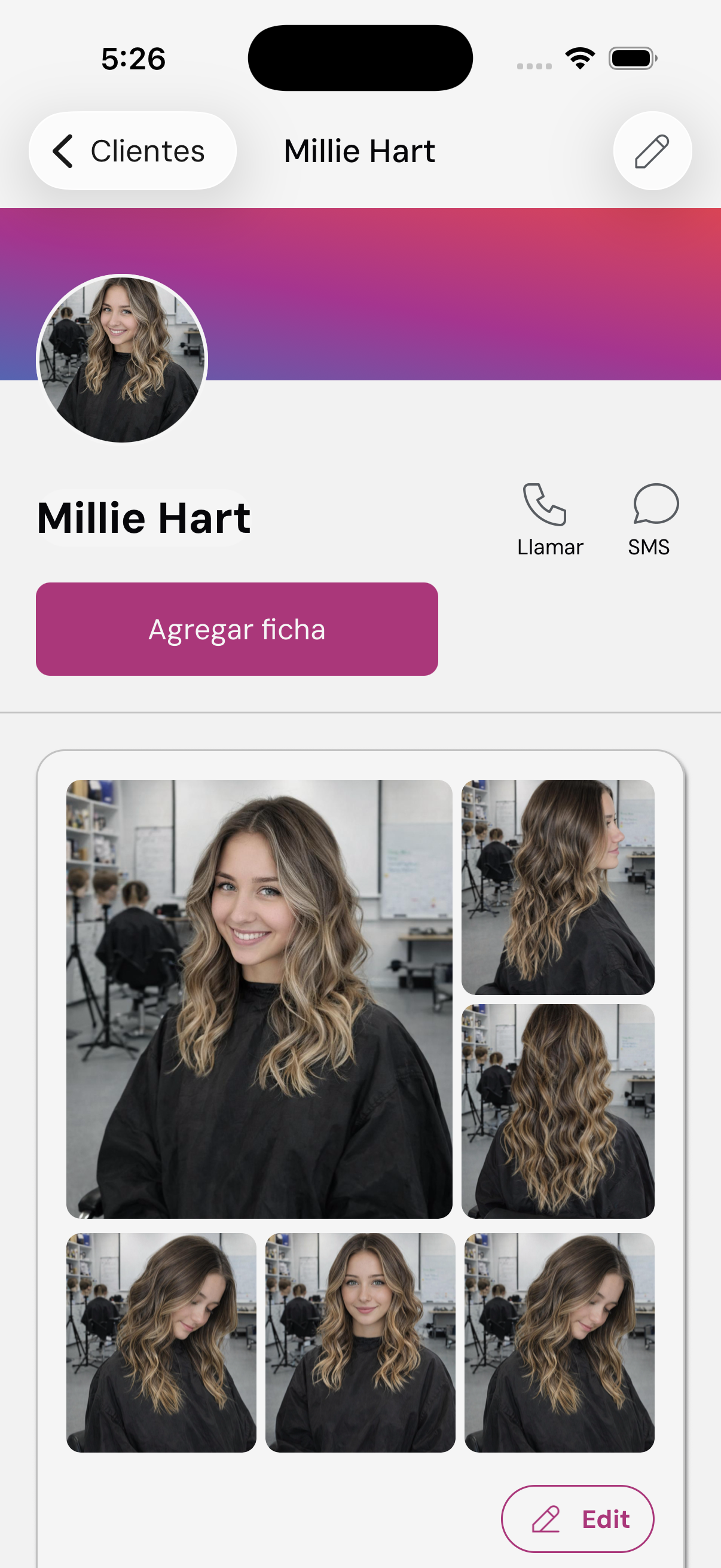 A screenshot of the HairTracker app